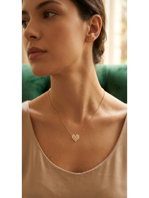 Puzzle Kalp Uçlu  kolye