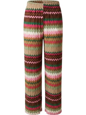 Aquella Renkli Desenli Triko Plaj Pantolon