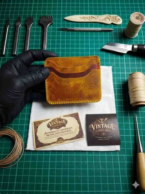 Vintage Leather Craft Hakiki Deri Erkek Kartlık