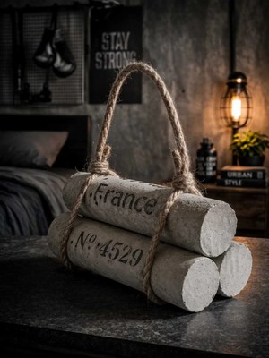 Betonique Stone Endüstriel Tarz Beton Dambıl,erkek Genç ve Çocuk Odası Aksesuarı