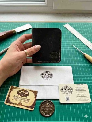 Vintage Leather Craft Hakiki Deri Cüzdan
