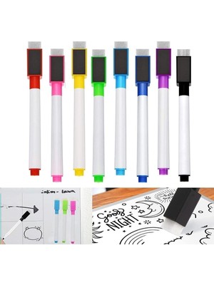 Özbience Mini Renkli Tahta Kalemi 10'lu Set, Silgili ve Mıknatıslı