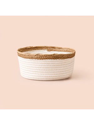 Simple Living Living Boho Style Sepet - Beyaz / Bej - 18X8 cm