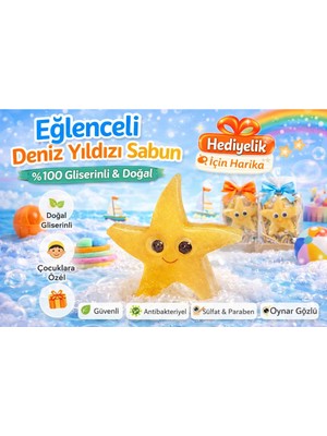 CAN Life Collection Deniz Yıldızı Sabun El Yapımı Gliserinli Doğal Çocuk Sabunu Eğlenceli Köpük Sabun Seti