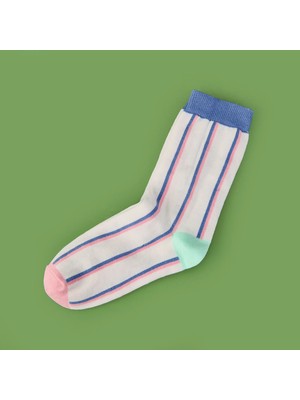 Matmel Soft Çizgili Çorap - Beyaz