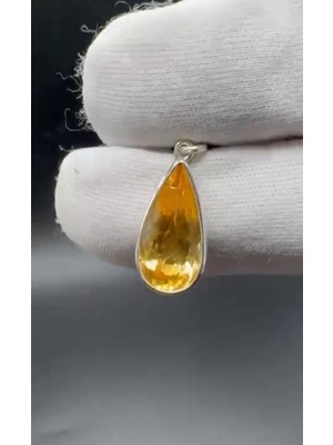 Aries 2.51GR Natural Citrin 925 Ayar Gümüş Kolye Ucu