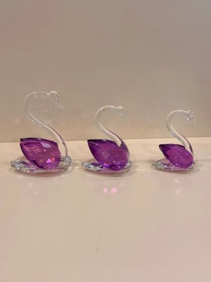 Betonique Stone Dekoratif Kristal 3'lü Kuğu