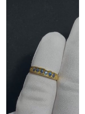 Aries 0.20CT Safir 18 Ayar Altın Yüzük