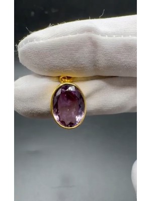 Aries 3.47GR Natural Amethyst 925 Ayar Gümüş Kolye Ucu