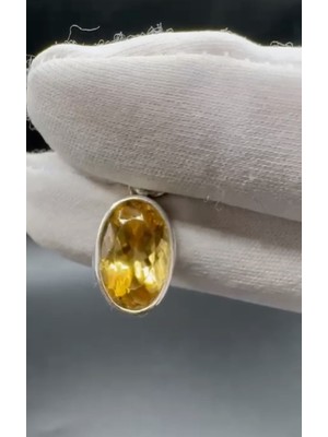 Aries 3.14GR Natural Citrin 925 Ayar Gümüş Kolye Ucu