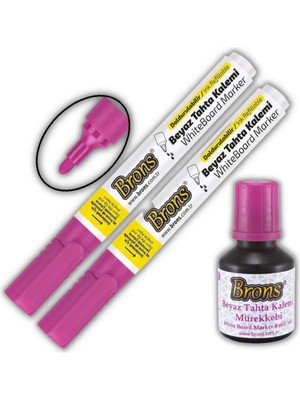 Özbience Pembe Yazı Tahta Kalemi Doldurulabilir, Silinebilir, 30 ml Mürekkep Seti