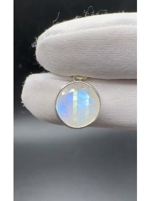 Aries 3.14GR Natural Aytaşı 925 Ayar Gümüş Kolye Ucu