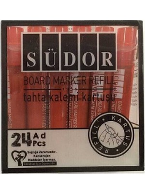 Özbience Beyaz Tahta Kalemi Tüpü, Kırmızı Kartuş, 24’lü Set