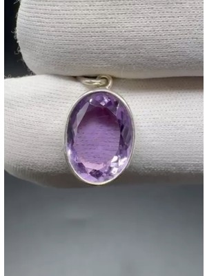 Aries 2.67GR Natural Amethyst 925 Ayar Gümüş Kolye Ucu