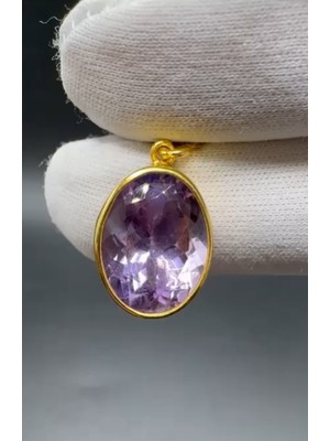 Aries 3.51GR Natural Amethyst 925 Ayar Gümüş Kolye Ucu