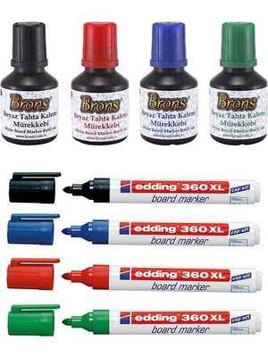 Özbience 4'lü Edding Doldurulabilir Tahta Kalemi ve Mürekkep Seti