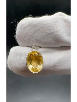 Aries 2.62GR Natural Citrin 925 Ayar Gümüş Kolye Ucu