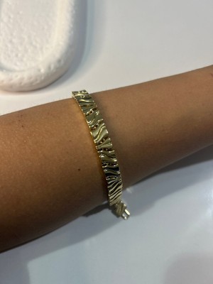 Hüma Butik Çelik Dalgalı Modern Tasarım Kelepçe Stil Bileklik