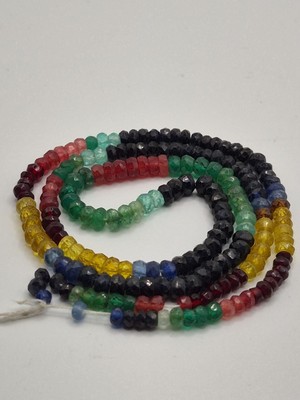 Aries 80.00CT  3.6mm Faset Yuvarlak 23 cm Natural Multicolor Safir Dizi