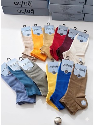 Aytuğ; Cotton Erkek Patik Çorabı; Yazlık; Dikişsiz; Asorti 12'li Kutu; 41-45