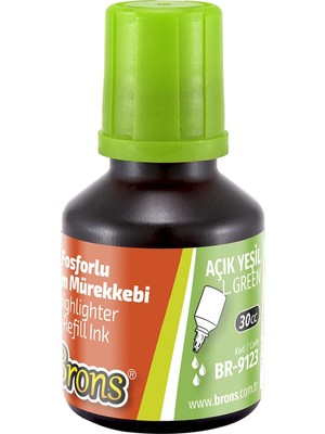 Özbience 30 ml Fosforlu Kalem Mürekkebi, Parlak Açık Yeşil Renk
