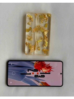 Handmade Telefon Tutacağı Altın Parçacıkları ile Tasarlanmış Epoksi Tutacak