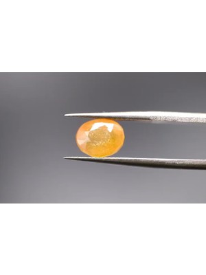 Aries 3.80CT 8.5x6.8mm Oval Yellow Natural Sapphire  (Heated Glass Filling)