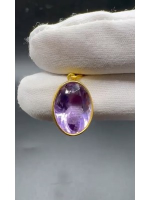Aries 4.00GR Natural Amethyst 925 Ayar Gümüş Kolye Ucu