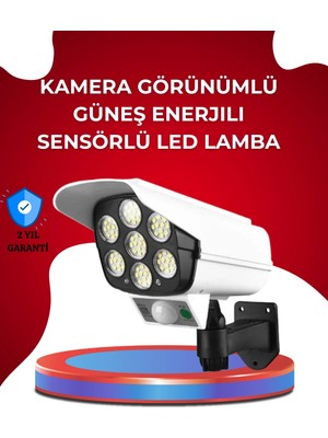 İlanib Ticaret Uzaktan Kumandalı Güneş Enerjili LED Güvenlik Lambası Kamera Tipi Hareket Sensörlü