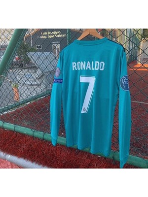 R. Madrid 2018 Cristiano Ronaldo Sezonu Uzun Kollu Turkuaz Forma