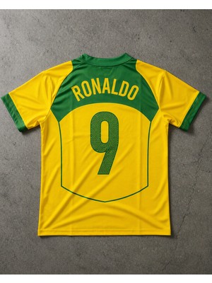 Andream Afrika Ronaldo Brezilya Retro Sarı Yetişkin Unisex Futbol Forması