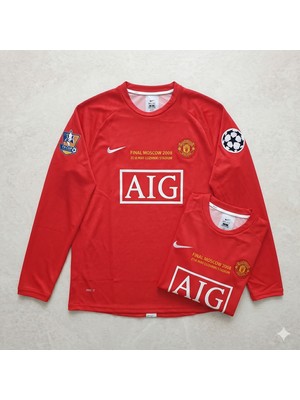 Andream Manchester United Cr7 Ronaldo 2007/08 Sezon Unisex Kırmızı Long Futbol Forması