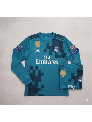 Andream Cristiano Ronaldo 7 Real Madird 2017/18 Sezon Uzun Kol Unisex Futbol Forması