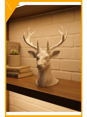 Esplendor 23 cm Beyaz Geyik Figürlü Dekoratif Obje Modern Tasarım