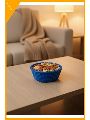 Esplendor Yuvarlak Çerezlik Lacivert 4X12 cm Dekoratif Sunum Kasesi