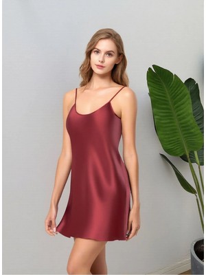 Loule Kadın Ev Giyim Ince Askılı Saten Gecelik - Rahat & Sade Tasarım