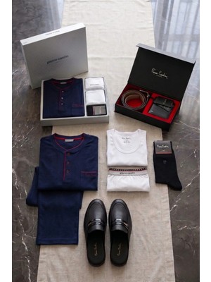 Pierre Cardin Erkek 8 Parça Lisanslı & Kutulu Lüks Damat Çeyiz & Bohça Seti