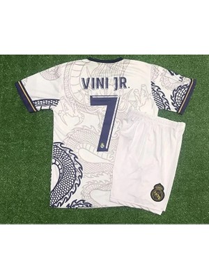 R.madridd 2023/24 Sezon Dragon Desenli Vini Jr. Konsept Çocuk Forması 4'lü Set (Byz)