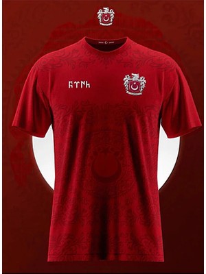 Türkiye Bozkurt Yetişkin Forması Erkek Desenli Kırmızı Bisiklet Yaka 2XL