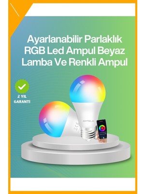 Esplendor Akıllı LED Ampul Uzaktan Kumandalı Wi-Fi Rgbw 9W Enerji Tasarruflu