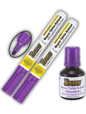 Özbience Mor Yazı Tahta Kalemi Doldurulabilir ve Silinebilir, 30 ml Mürekkep (2'li)