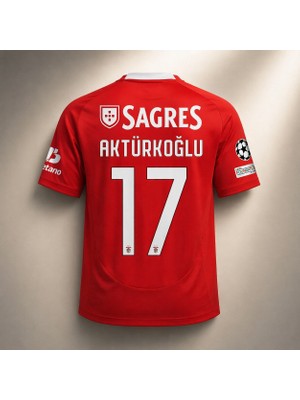 Andream Kerem Aktürkoglu Benfica Yetişkin Kırmızı Futbol Forması Unisex