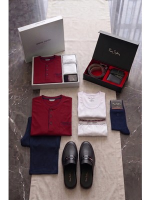 Pierre Cardin Erkek 8 Parça Lisanslı & Kutulu Lüks Damat Çeyiz & Bohça Seti