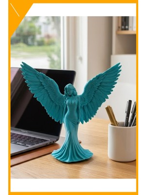 Esplendor Turkuaz Melek Insan Figürlü Dekoratif Biblo 3D Tasarım