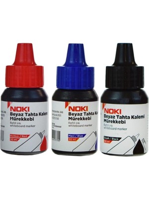 Özbience Renkli Beyaz Tahta Kalemi Mürekkebi 3'lü 30ML Set