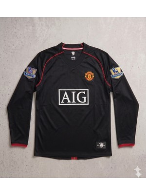 Andream Manchester United Cr7 Ronaldo 2007/08 Sezon Unisex Siyah Long Futbol Forması