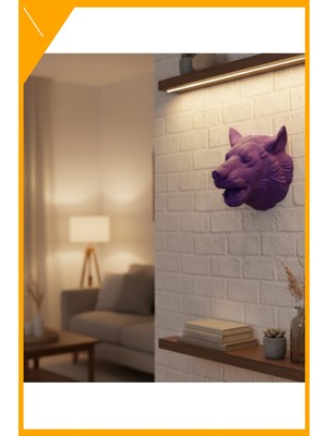 Esplendor Kurt Duvar Heykeli Asılabilir Dekoratif Figür 25X19 cm Mor