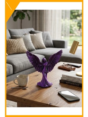 Esplendor Küçük Boy Dekoratif Melek Figür Mor Renk Modern Ev Aksesuarı Biblo