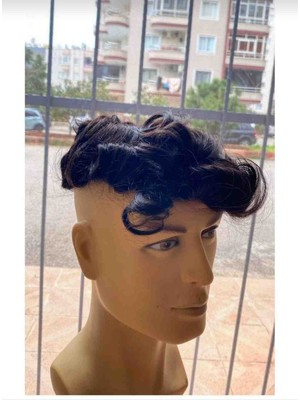 Handmade %100 Gerçek Insan Saçı Erkek Protez Saç Yıkandığı Zaman Düzlesen 6*8cm %10 Beyazlı