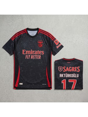 Andream Kerem Aktürkoglu Benfica Yetişkin Siyah Futbol Forması Unisex